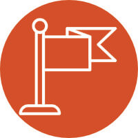 Icon of a flag for strategic governance success