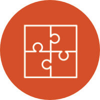 Icon of puzzle pieces together